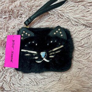 Betsey Johnson wristlet black cat